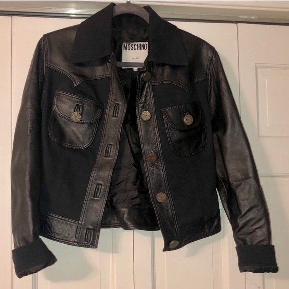 RARE MOSCHINO Vintage Leather Jacket - Picture 3 of 7